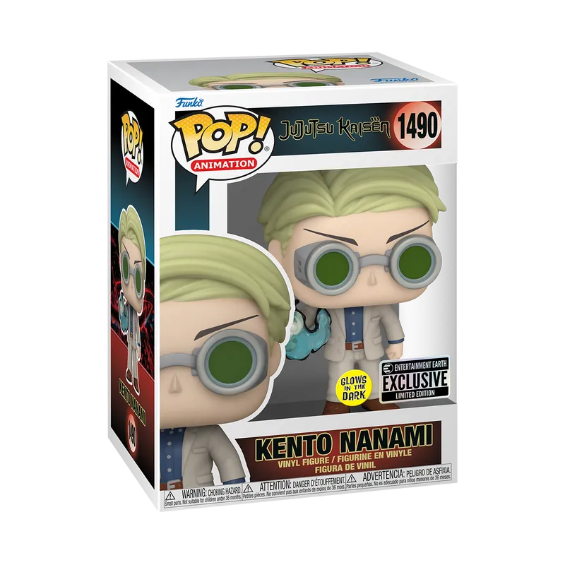Funko Pop! Animation: Jujutsu Kaisen - Kento Nanami #1490 Glow-in-the-dark Entertainment Earth Exclusive