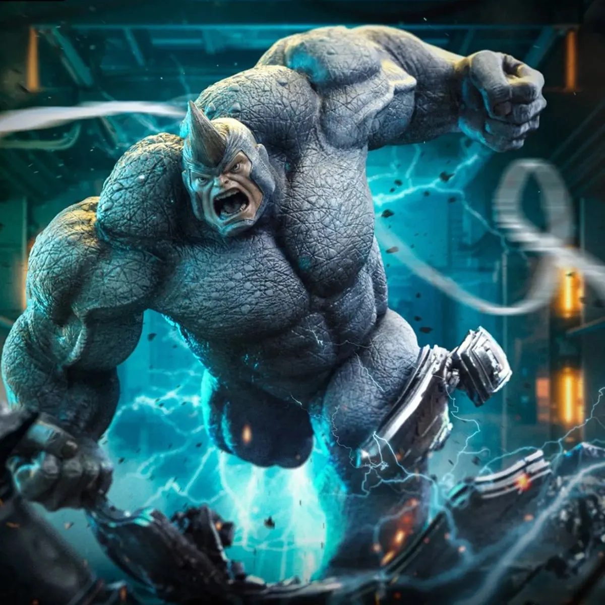 HiPlay Iron Studios Collectible Figurine: Spider-Man villain - Rhino Man, Movice Style, 1:10 Scale Miniature