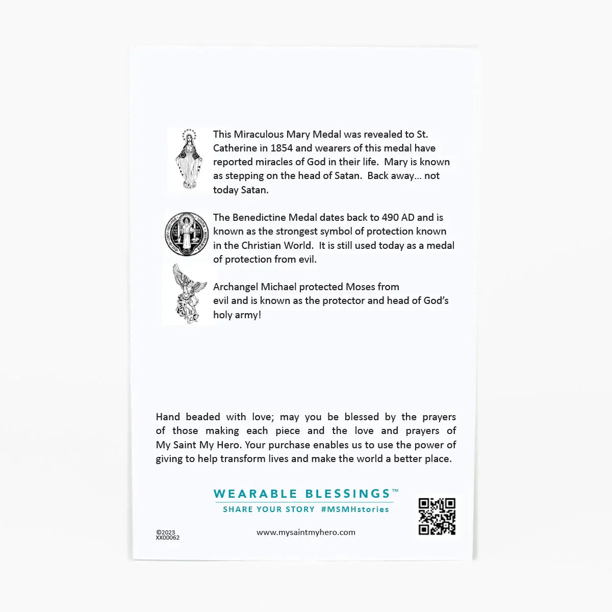 St. Benedict Phone Charm - Rose Quartz